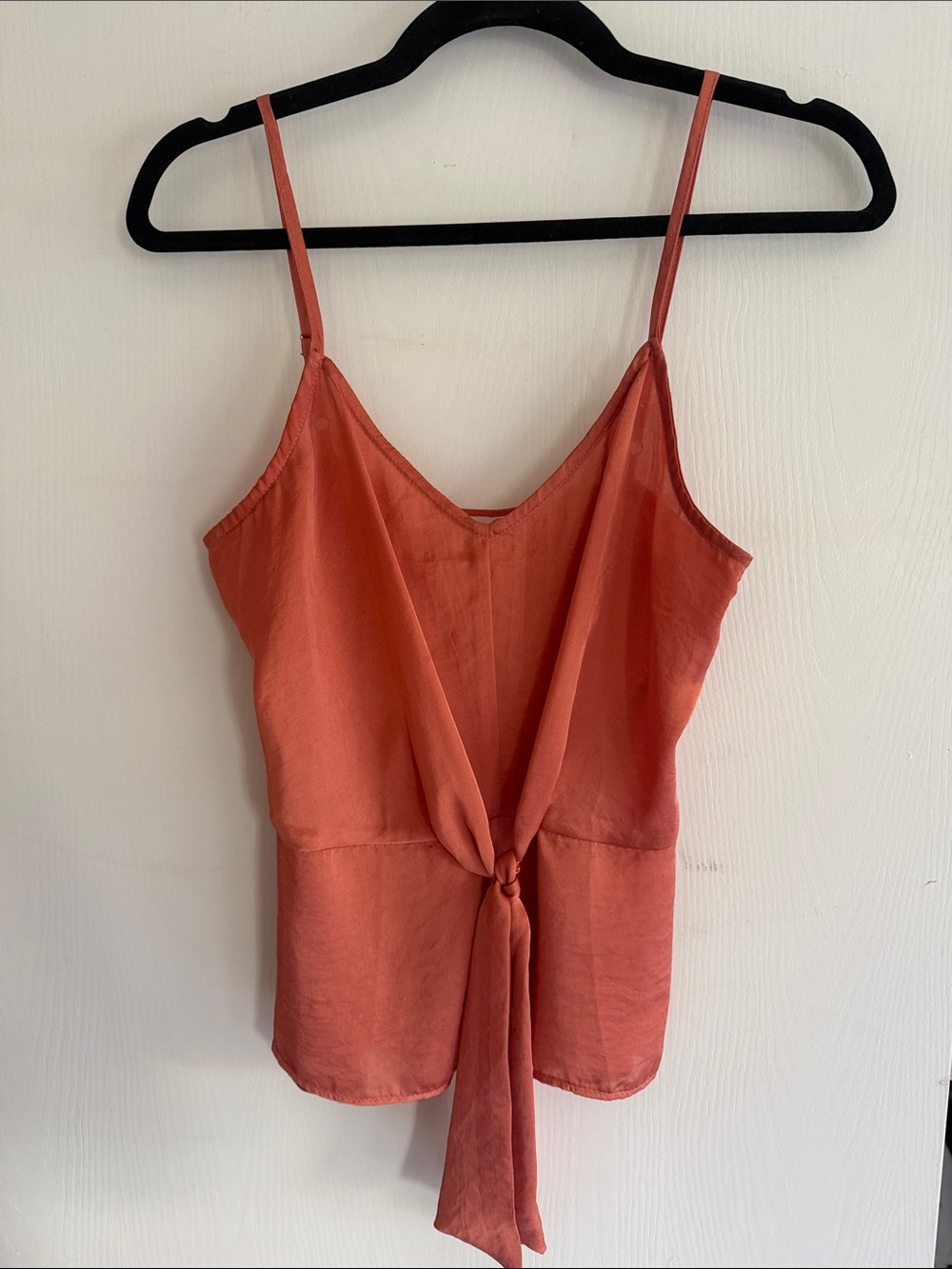 Womens Rust Tie-Front Camisole Top
